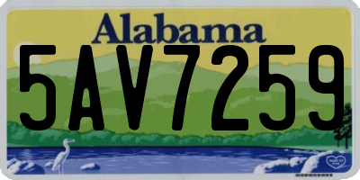 AL license plate 5AV7259