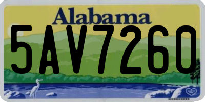 AL license plate 5AV7260