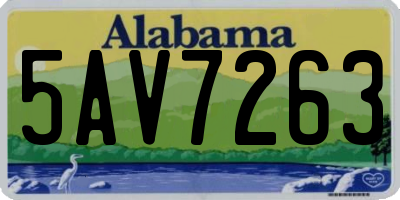 AL license plate 5AV7263
