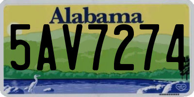 AL license plate 5AV7274