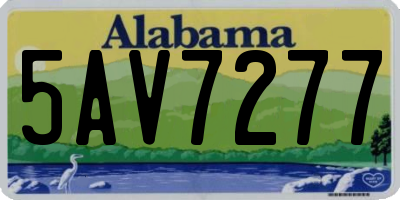AL license plate 5AV7277