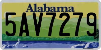 AL license plate 5AV7279
