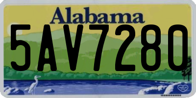 AL license plate 5AV7280