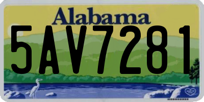 AL license plate 5AV7281