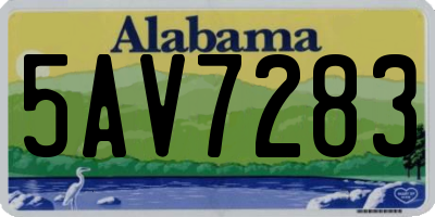 AL license plate 5AV7283