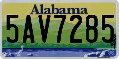 AL license plate 5AV7285