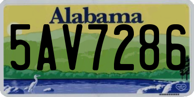 AL license plate 5AV7286