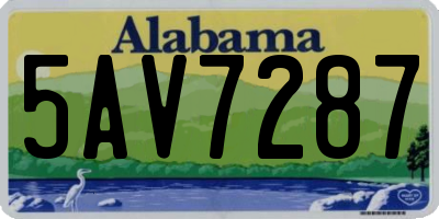 AL license plate 5AV7287