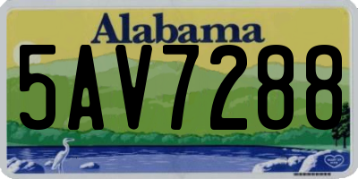 AL license plate 5AV7288