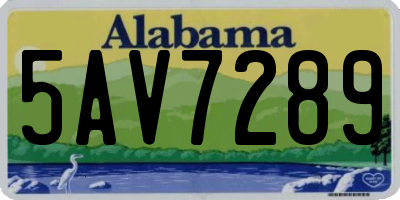 AL license plate 5AV7289