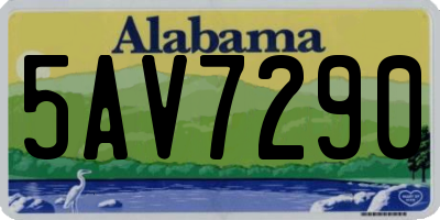 AL license plate 5AV7290