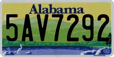 AL license plate 5AV7292