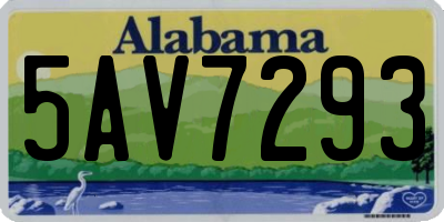 AL license plate 5AV7293