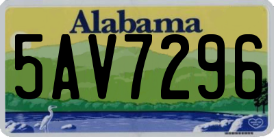 AL license plate 5AV7296