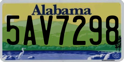 AL license plate 5AV7298