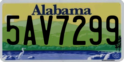 AL license plate 5AV7299
