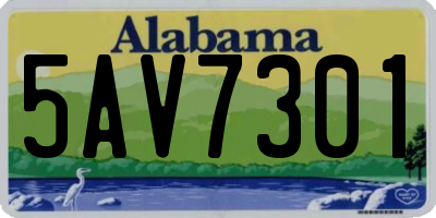 AL license plate 5AV7301