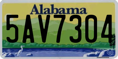 AL license plate 5AV7304
