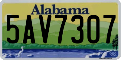 AL license plate 5AV7307
