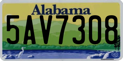 AL license plate 5AV7308