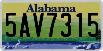 AL license plate 5AV7315