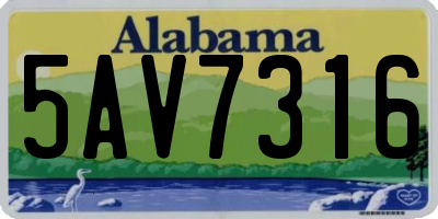 AL license plate 5AV7316
