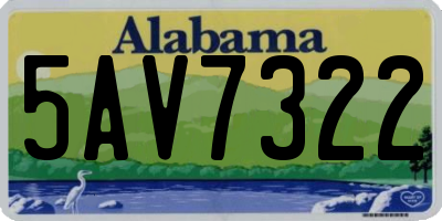 AL license plate 5AV7322