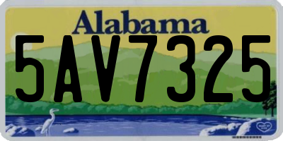 AL license plate 5AV7325