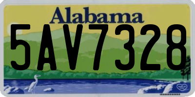 AL license plate 5AV7328