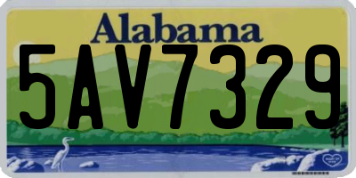 AL license plate 5AV7329