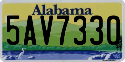 AL license plate 5AV7330