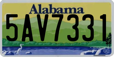 AL license plate 5AV7331