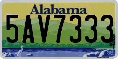 AL license plate 5AV7333