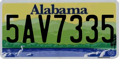 AL license plate 5AV7335