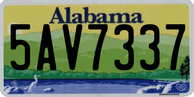 AL license plate 5AV7337