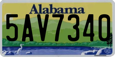 AL license plate 5AV7340