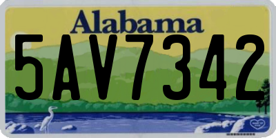 AL license plate 5AV7342