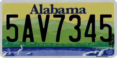 AL license plate 5AV7345