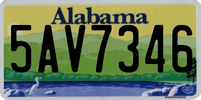 AL license plate 5AV7346