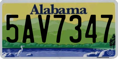 AL license plate 5AV7347