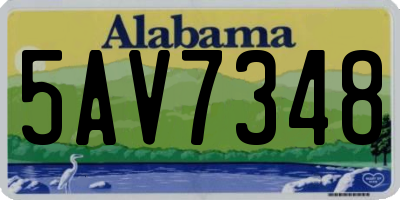 AL license plate 5AV7348