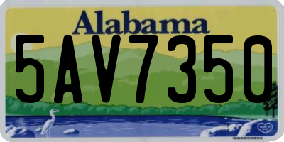 AL license plate 5AV7350