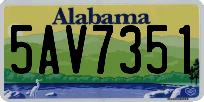 AL license plate 5AV7351