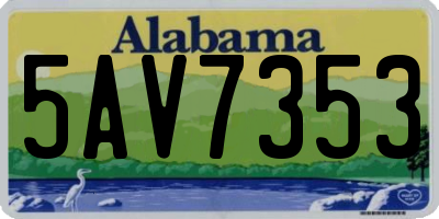 AL license plate 5AV7353