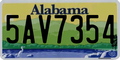 AL license plate 5AV7354
