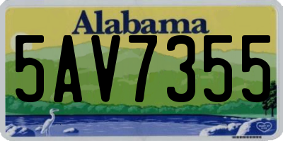 AL license plate 5AV7355