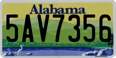 AL license plate 5AV7356