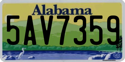 AL license plate 5AV7359