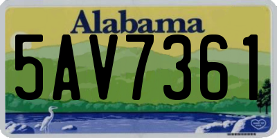 AL license plate 5AV7361
