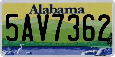 AL license plate 5AV7362